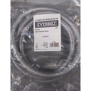 Everbilt 4 ft. Stainless Steel Washing Machine Connector Hoses (2-Pack)- 90* End